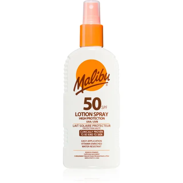Malibu Lotion Spray High Protection Päikesekaitsekreem SPF 50 200 ml