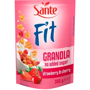 Sante fit granola maasika-kirsi, ilma lisatud suhkruta 300g