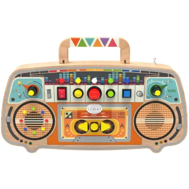 2Kids Toys Activity Board Wooden FM Radio aktiveeriv mänguasi 12m+ 1 tk