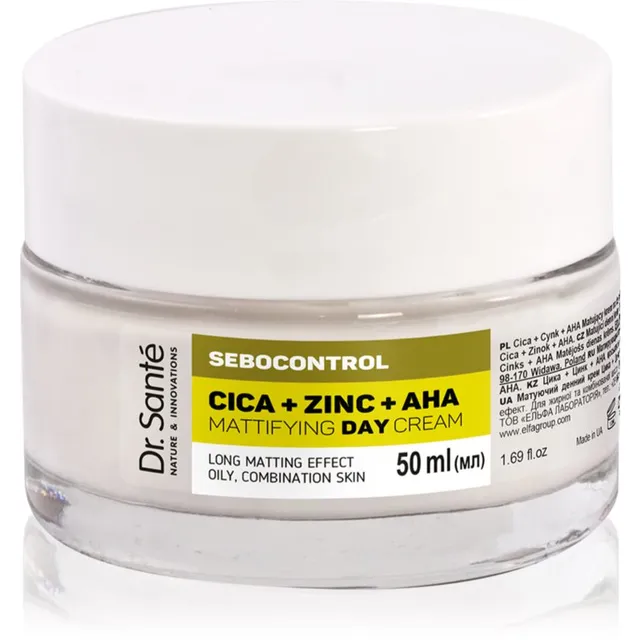 Dr. Santé Sebocontrol Cica + Zinc + AHA Matistav päevakreem rasusele nahale 50 ml