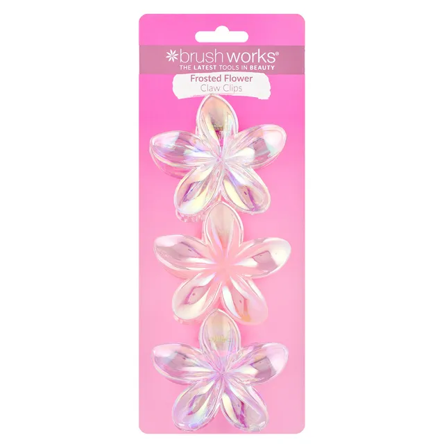 BRUSHWORKS Frosted Flower Claw Clips 3pcs