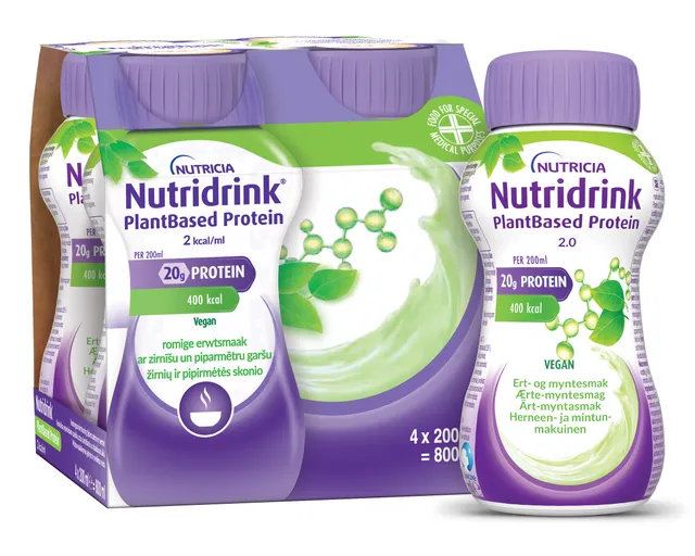 NUTRIDRINK PLANTBASED PROTEIN HERNES-MÜNT 200ML N4