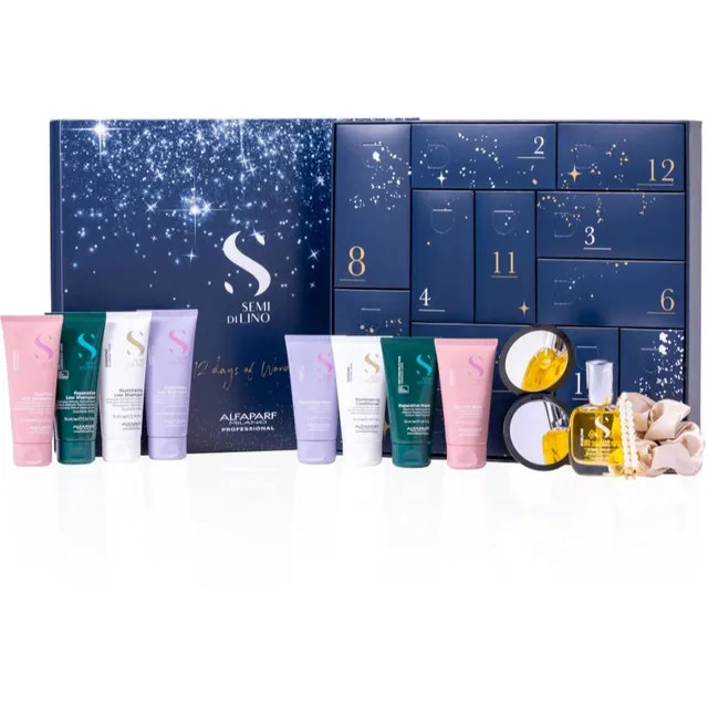 Alfaparf Milano Semi di Lino Advent Calendar Advendikalender ilusate juuste ja naha jaoks