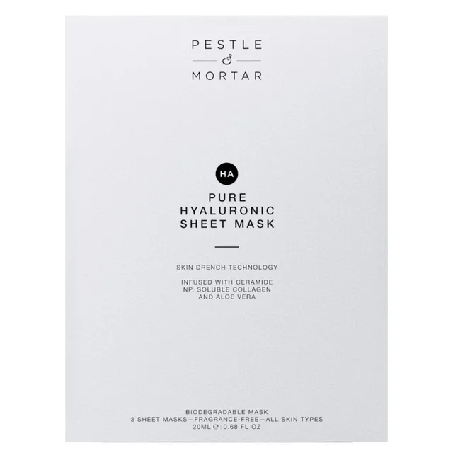 PESTLE & MORTAR Pure Hyaluronic Sheet Mask 3x20ml