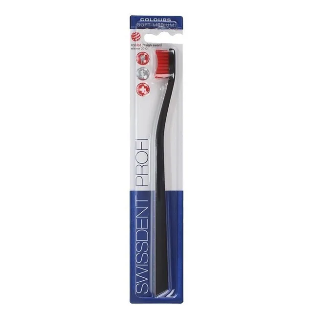 SWISSDENT Profi Colours Soft-Medium Toothbrush Black