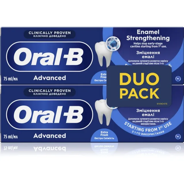 Oral-B Advanced Enamel Strengthening Hambapasta hambaemaili tugevdamiseks Extra Fresh 2x75 ml