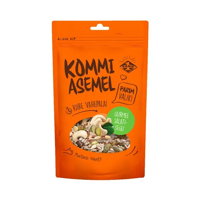 Salatisegu taassuletav pakend, KOMMI ASEMEL, 130 g