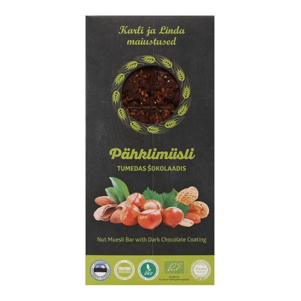 Pähklimüsli tumedas šokolaadis 80g