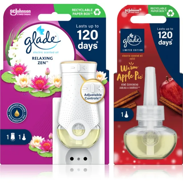 GLADE Electric scented oil Relaxing Zen + Warm Apple Pie Säästupakk 3 tk