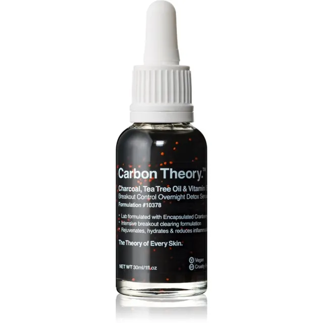 Carbon Theory Charcoal, Tea Tree Oil & Vitamin E Elavdav a taastav öökreem probleemsele nahale 30 ml