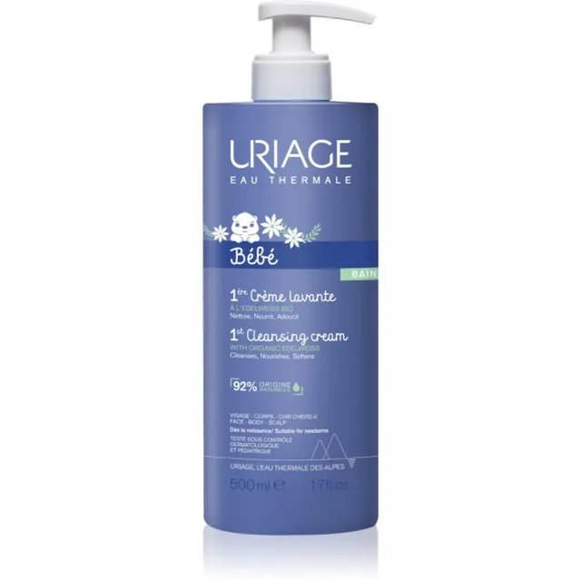 Uriage Bébé 1st Cleansing Cream Õrn puhastuskreem lastele sünnist alates 500 ml