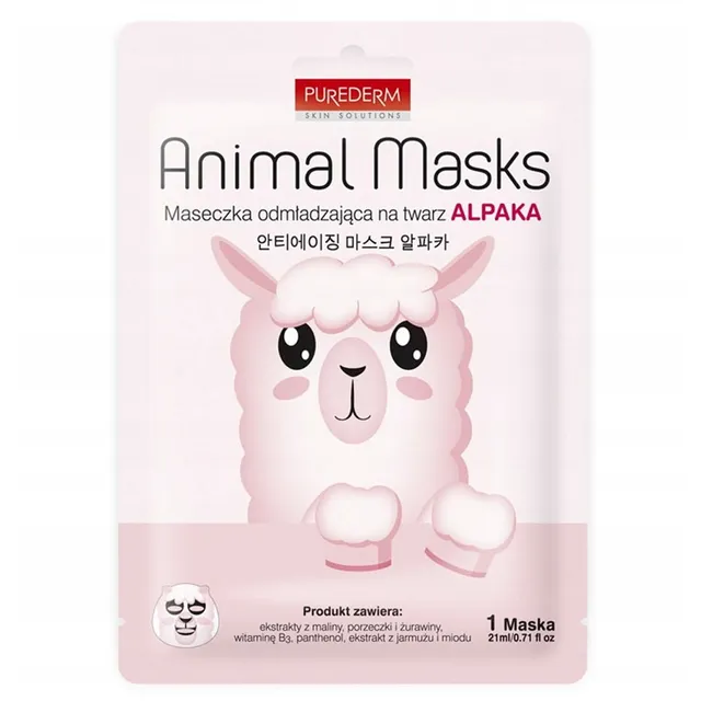 PUREDERM Animal Alpaca Rejuvenating Sheet Mask 21ml
