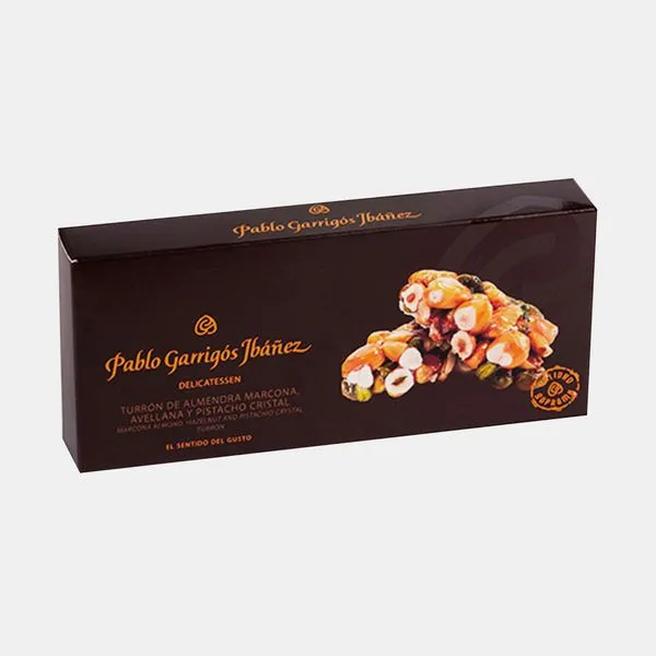 Marcona mandli-, sarapuu- ja pistaatsiapähkli karamelli Turron 250 g