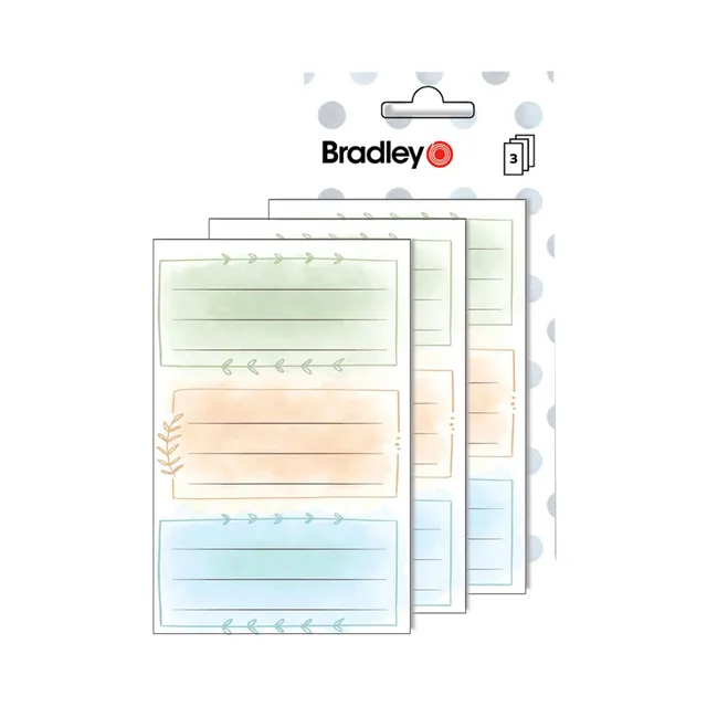 VIhikuetikett akvarell, BRADLEY, 9 tk