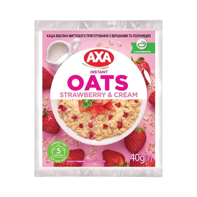 Kiirkaerahelbepuder koore ja maasika, AXA, 40 g