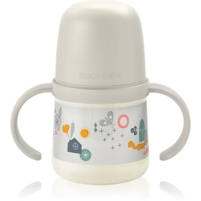 Suavinex Walk First laste pudel käepidemetega 6 m+ Cream 1 tk
