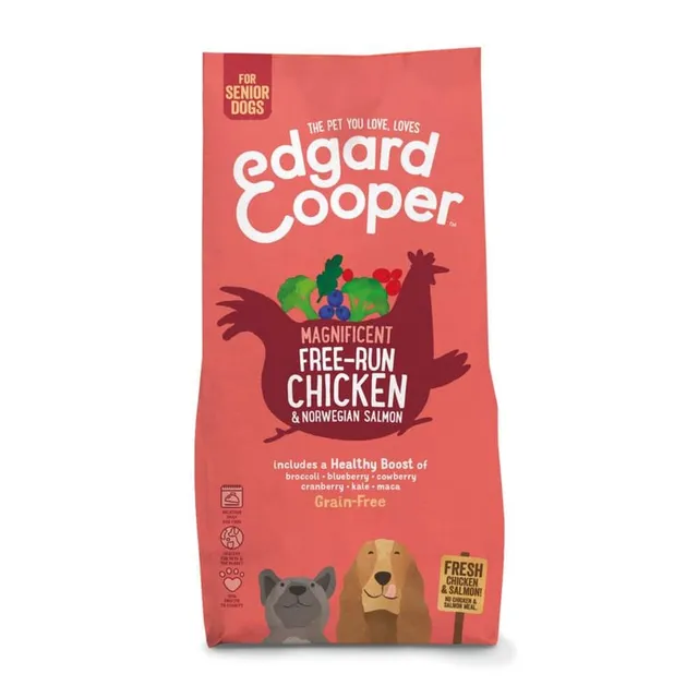 Edgard Cooper kuivtoit eakatele koertele, kana/lõhe, 7 kg