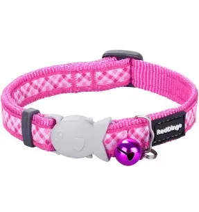Kassi kaelarihm disainmustriga Gingham Hot Pink (Red Dingo)