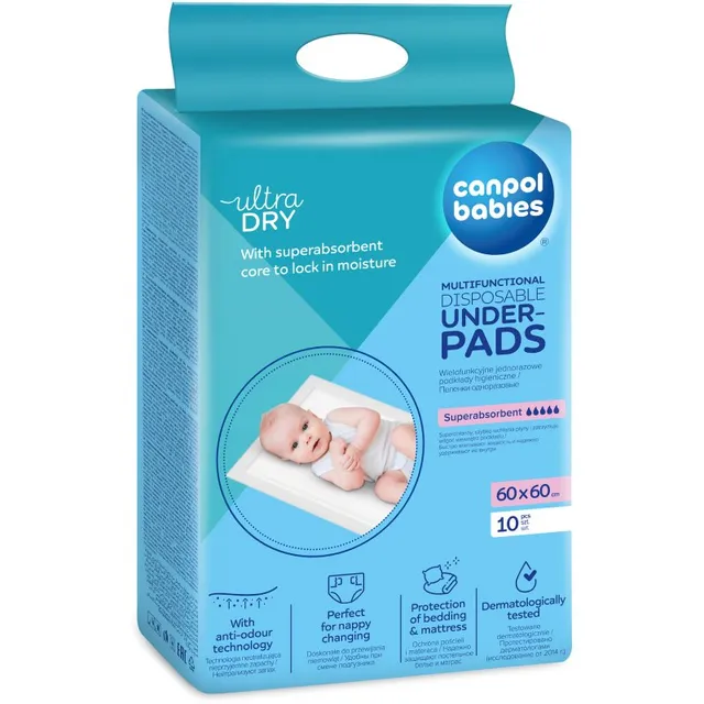 Canpol babies Multifunctional Underpads ühekordsed vahetusmatid 60x60 cm 10 tk
