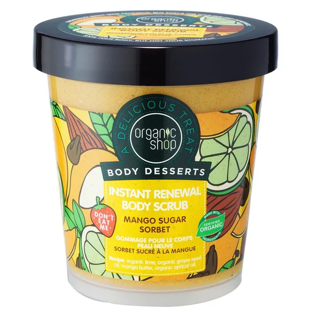 ORGANIC SHOP Body Desserts Mango Sugar Sorbet Body Scrub 450ml