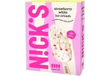 Jäätis maasikam.valge šok.NICKS,200g