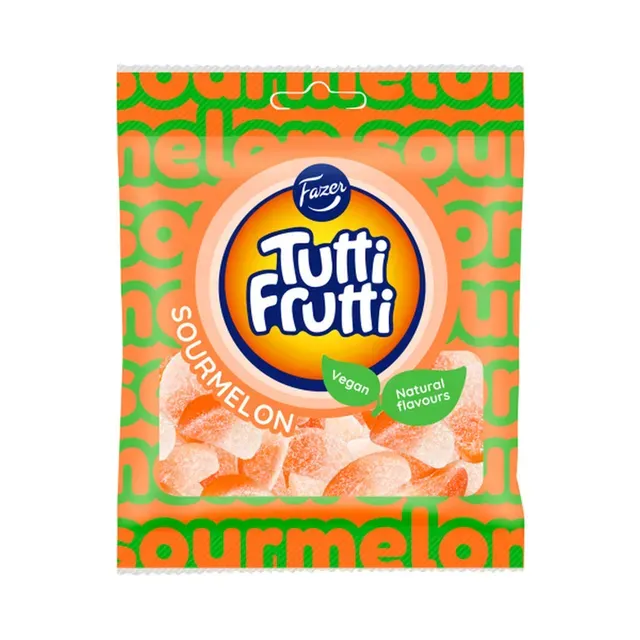 Kummikommid Sour Melon, TUTTI FRUTTI, 90 g