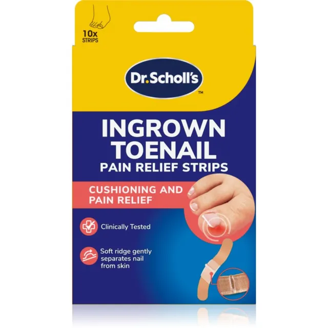 Scholl Dr. Scholl's Ingrown Toenail Pain Relief Strips kaitseplaastrid küünte kasvu kindlustamiseks 10 tk