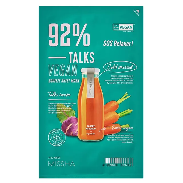 MISSHA Talks Vegan Squeeze Sos Relaxer Sheet Mask 27g