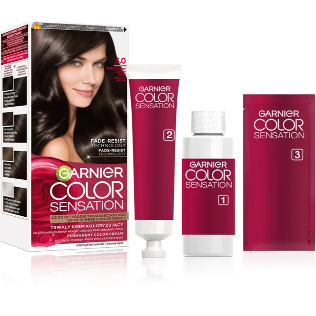 Garnier Color Sensation Juuksevärv varjund 3.0 Prestiżowy Ciemny Brąz 1 tk