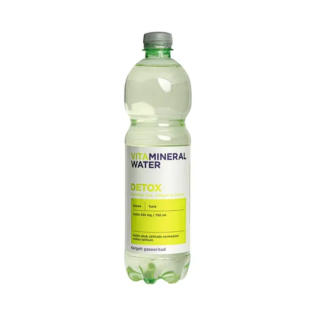 Rohelise tee, sidruni ja mündi maitseline vitamiinidega jook Detox, VITAMINERAL, 750 ml