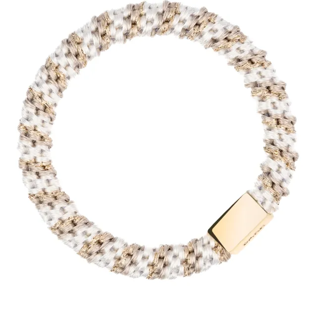 DARK Fat Hair Tie W/Gold