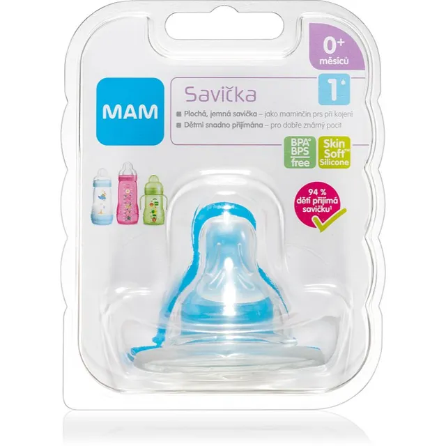 MAM Baby Bottles Teat V1 Beebipudeli lutti Slow Flow 0m+ 1 tk