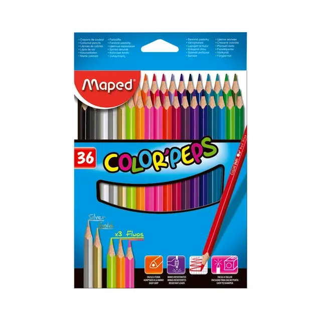 Värvipliiats ColorPeps, MAPED, 36 tk
