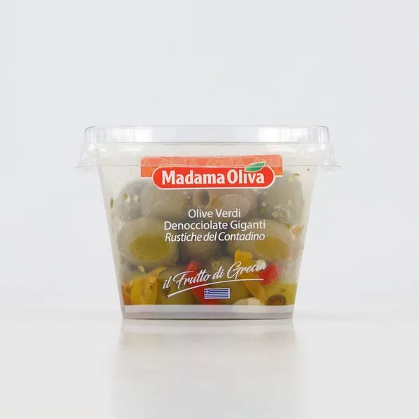 Suured rohelised "Country style" oliivid 200g Itaalia