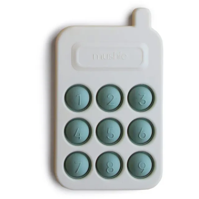 Mushie Pop-It Phone aktiveeriv mänguasi lastele Cambridge Blue 10m+ 1 tk
