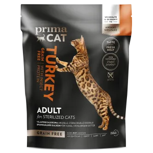 Steriliseeritud kassidele teraviljavaba täistoit kalkunilihaga, PRIMACAT, 400g