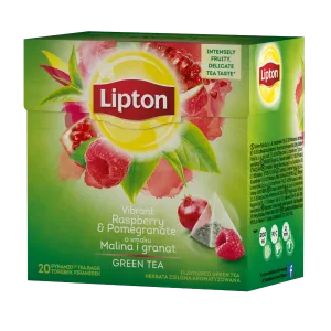 Roheline tee vaarika/granaatoõuna püramiid kotis 20pk, LIPTON, 28 g
