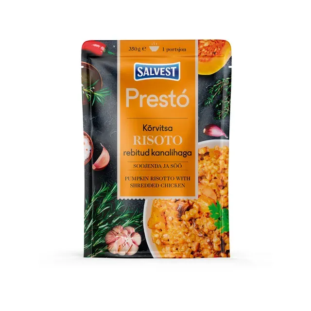 Kõrvitsa risoto rebitud kanalihaga, PRESTO, 350g
