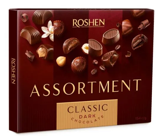 Roshen assortiikommid Classic tumeda shokolaadiga 154g
