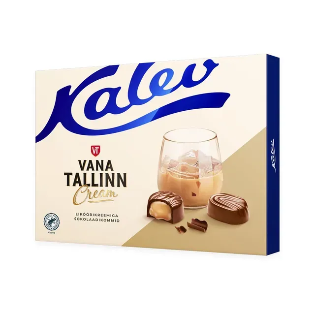 Vana Tallinn Cream liköörikreemi täidisega šokolaadikommid, KALEV, 122 g
