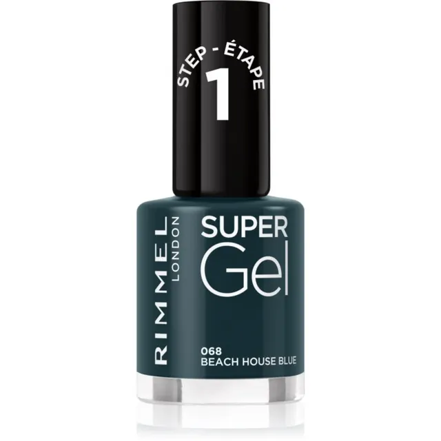 Rimmel Super Gel Geelküünelakk ilma UV / LED-lampide kasutamiseta varjund 068 Beach House Blue 12 ml