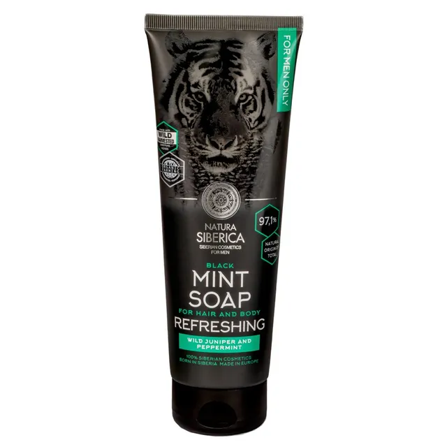 NATURA SIBERICA Men Black Mint Hair & Body Soap 200ml