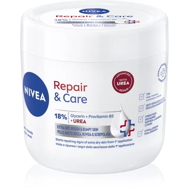 NIVEA Repair & Care Urea Taastav kehakreem kuivale kuni väga kuivale nahale 400 ml