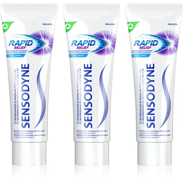 Sensodyne Rapid Cool Mint Fluoriidiga hambapastad tundlikele hammastele 3x75 ml
