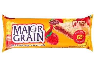 Snäkid mango-maasik.gl.v.Major Grain 40g