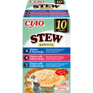Inaba Churu Stew Multipakk Tuun, Kammkarp ja Lõhe konserv kassidele 10x40g