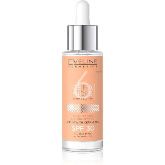 Eveline Cosmetics 6 Ceramides Kaitsev seerum kuivale ja tundlikule nahale SPF 30 30 ml