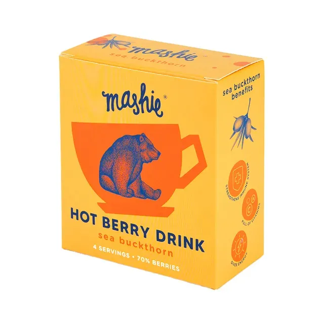 Astelpajumarjapüree tee jaoks 4 portsjonit, MASHIE, 180g