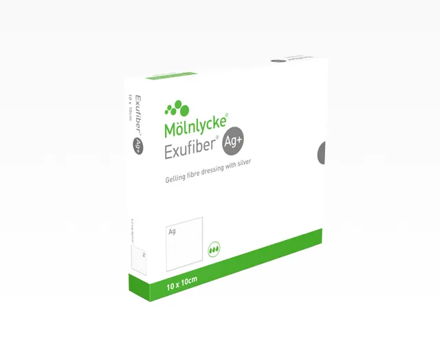 EXUFIBER AG+ 10X10CM N10 ANTIMIKROOBNE GEELISTUV HAAVASIDE