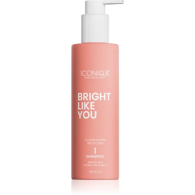 ICONIQUE Professional BRIGHT LIKE YOU Colour & Shine Protection Shampoo Taastav šampoon värvitud juustele 250 ml